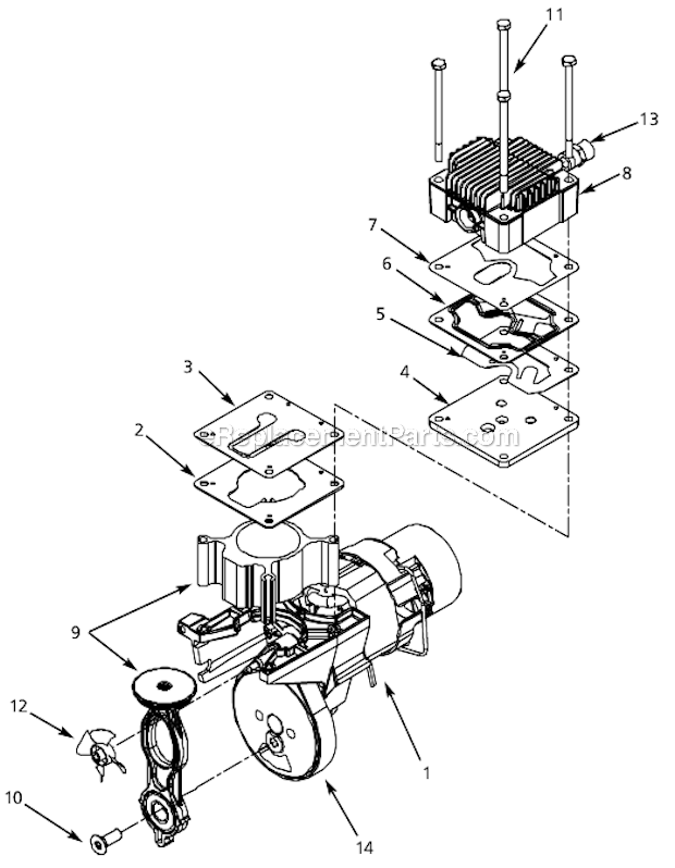 Page A Diagram and Parts List for WL212000SJ  Campbell Hausfeld Compressor